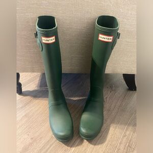 Hunter Tall Rain Boots , green, size 10